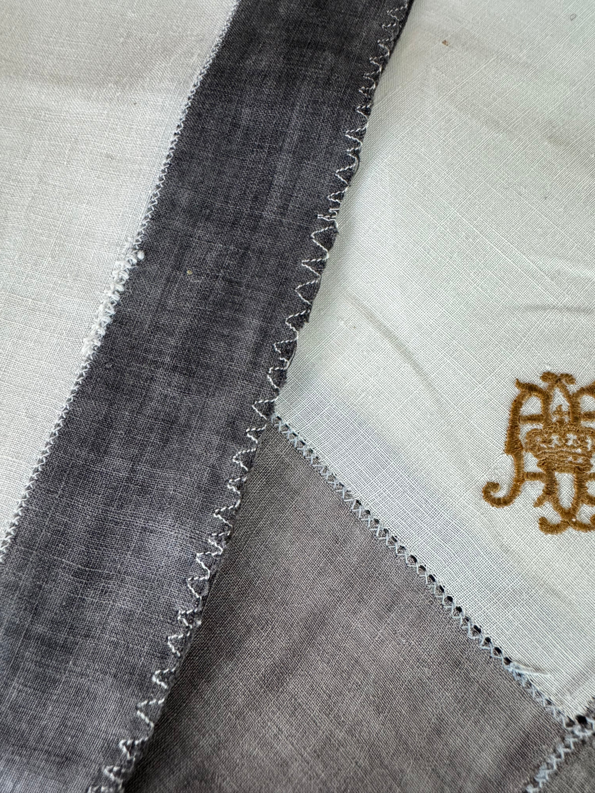ROYAL Antique Mourning Handkerchief Collection, 19 Pieces with Württemberg Monograms, c. 1900