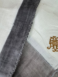 ROYAL Antique Mourning Handkerchief Collection, 19 Pieces with Württemberg Monograms, c. 1900