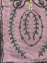 Regency Metalwork Reticule, ca. 1810 – Pink Moiré Grosgrain Bag with Silver & Gold Embroidery