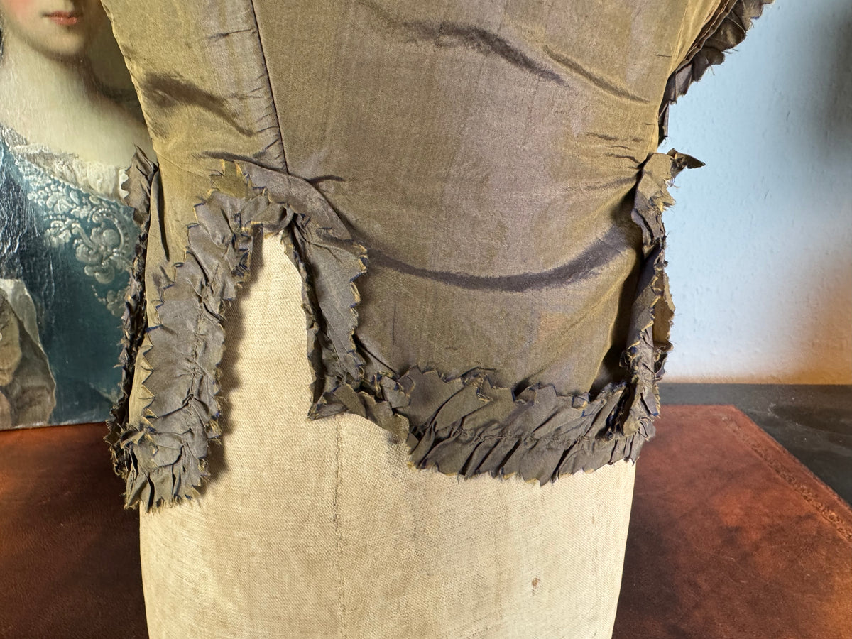 Rococo Bodice for a Young Girl, France, c. 1780 – Antique 18th‑Century Hand‑Sewn Garment