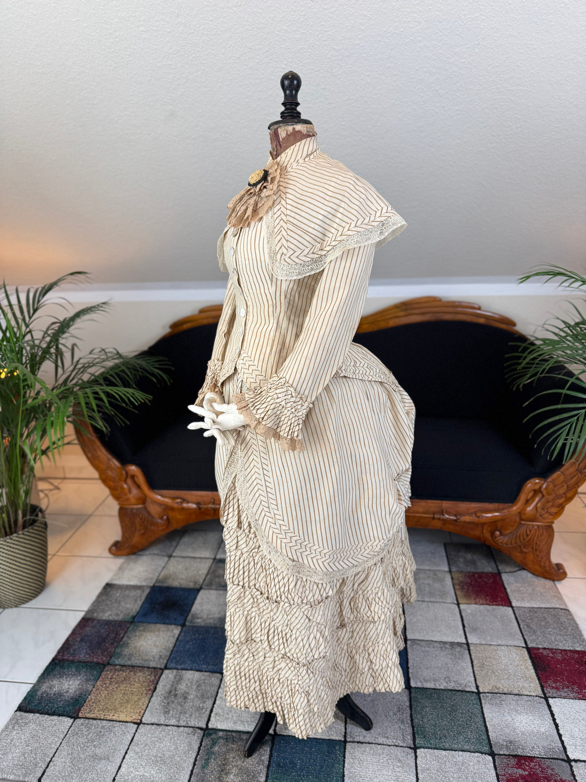 Antique Victorian Travel Dress, ca. 1883