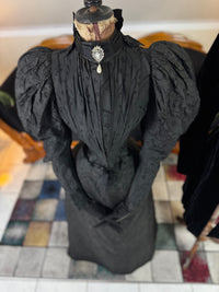 Victorian Silk Dress with Velvet Coat, ca. 1895 - Authentic American Antique Fashion
