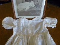 Christening Gown with Original Photo, England, ca. 1923 – Net Tulle & Lace, Silk Slip