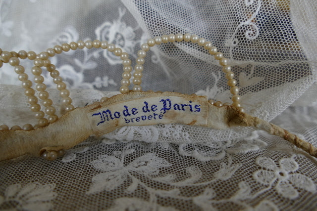 Couronne de cire ancienne, Mode de Paris, années 1920