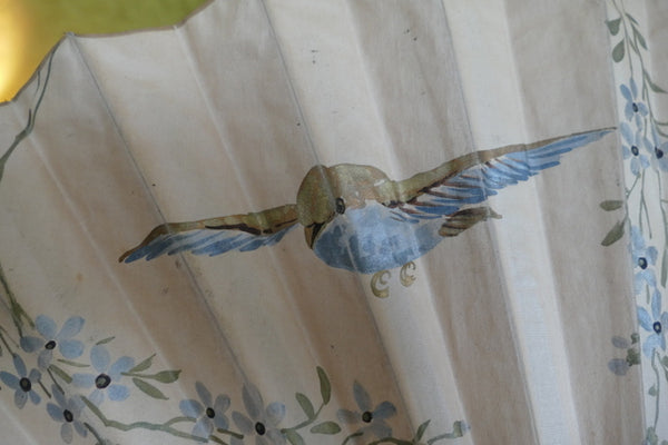 Folding Fan, Bird Motive, ca. 1910