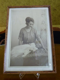 Christening Gown with Original Photo, England, ca. 1923 – Net Tulle & Lace, Silk Slip