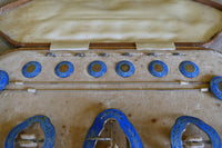 HENRY MATTHEWS Service de table ancien en argent et émail, Birmingham, 1910