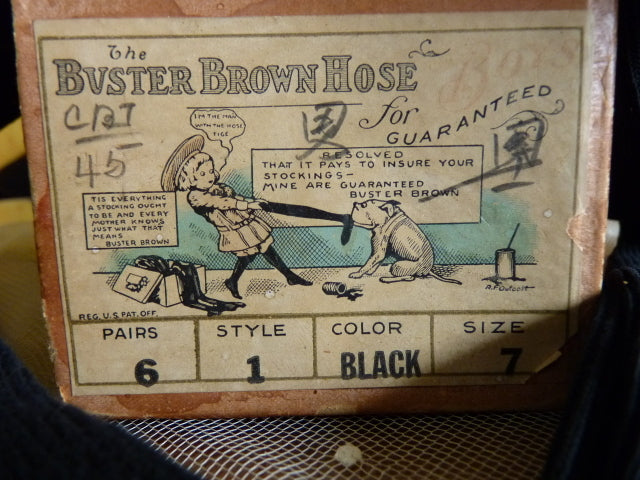 BUSTER BROWN Antique Boys Stockings, 1920s
