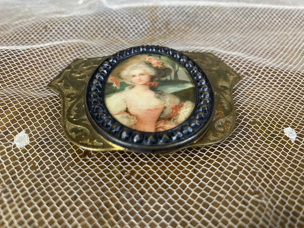 Belt Buckle with Rococo Lady, ca. 1890