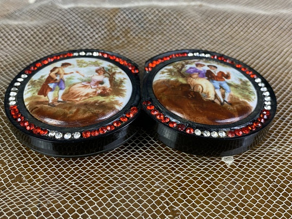 Belt buckle with Romance Scene, ca. 1912