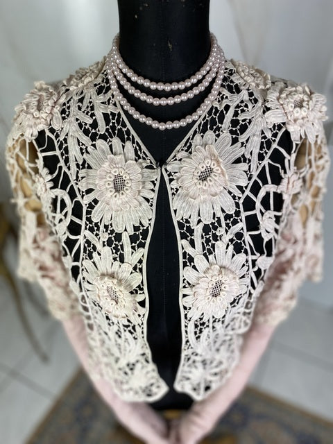 Pale Pink Irish Lace Jacket, ca. 1908