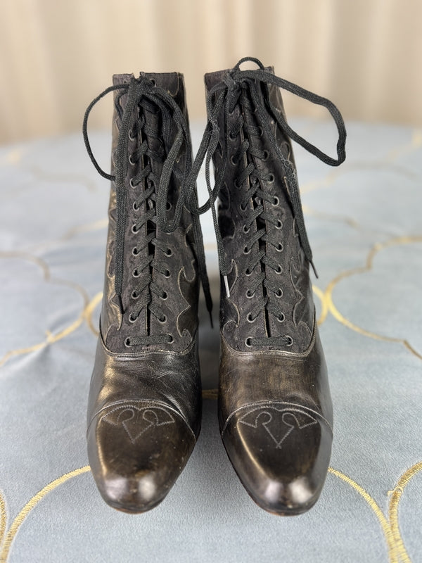 Unworn Lace-up Boots, ca. 1900