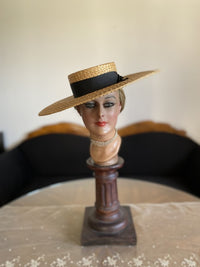ROBERT HEATH Antique Ladys Straw Hat, England, ca. 1899