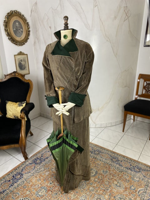 Striped Walking Dress, ca. 1912