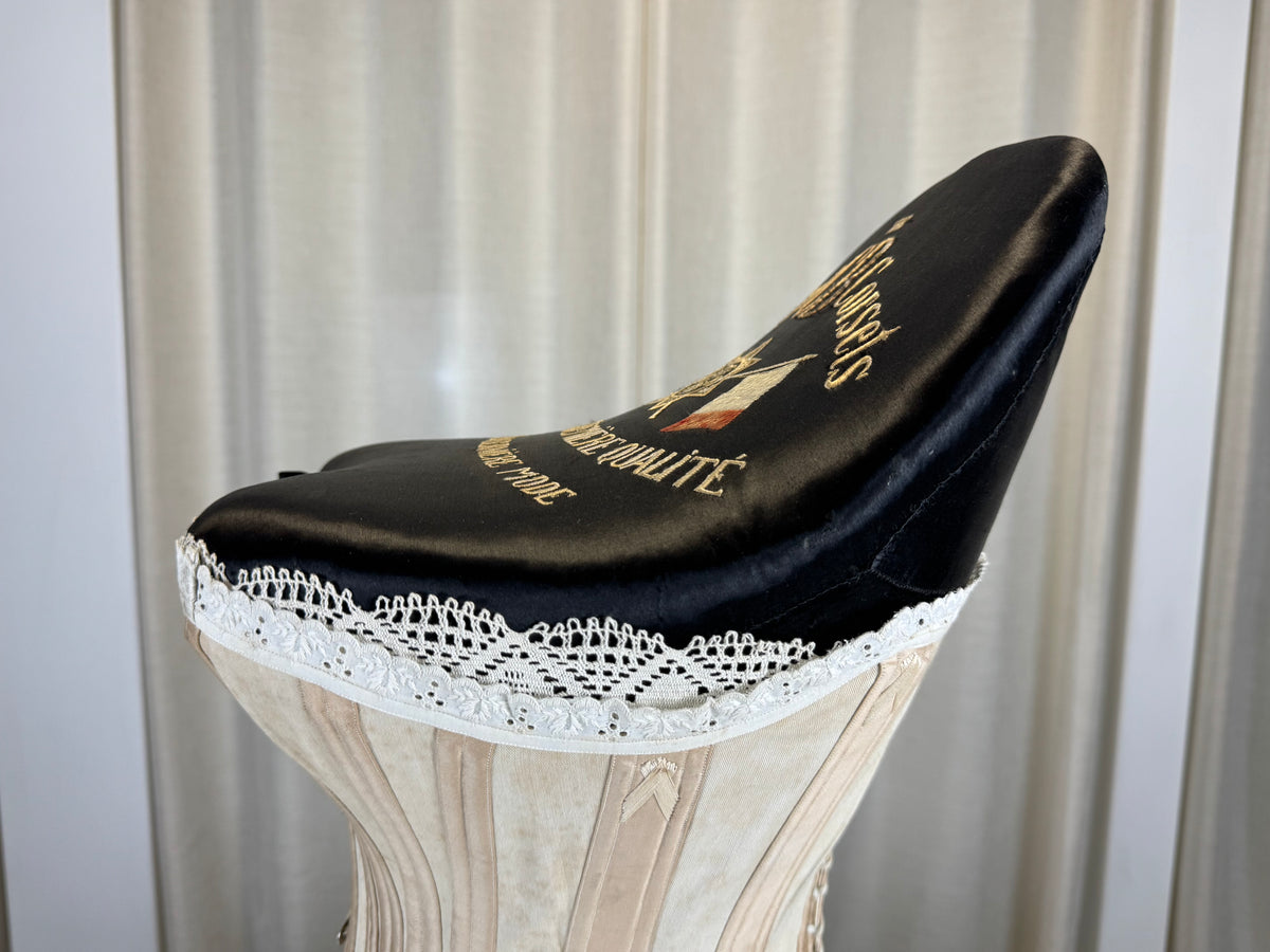 Extremely Rare CB Corset Display, ca. 1880 – Original Victorian Corset Under Glass Dome