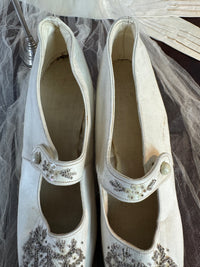 Antique Evening Shoes in Goatskin Leather, England, ca. 1907
