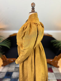 Antique Regency Gown in Gold Moiré Silk, ca. 1815-1820