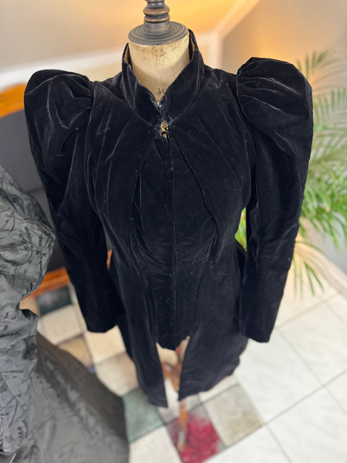 Victorian Silk Dress with Velvet Coat, ca. 1895 - Authentic American Antique Fashion