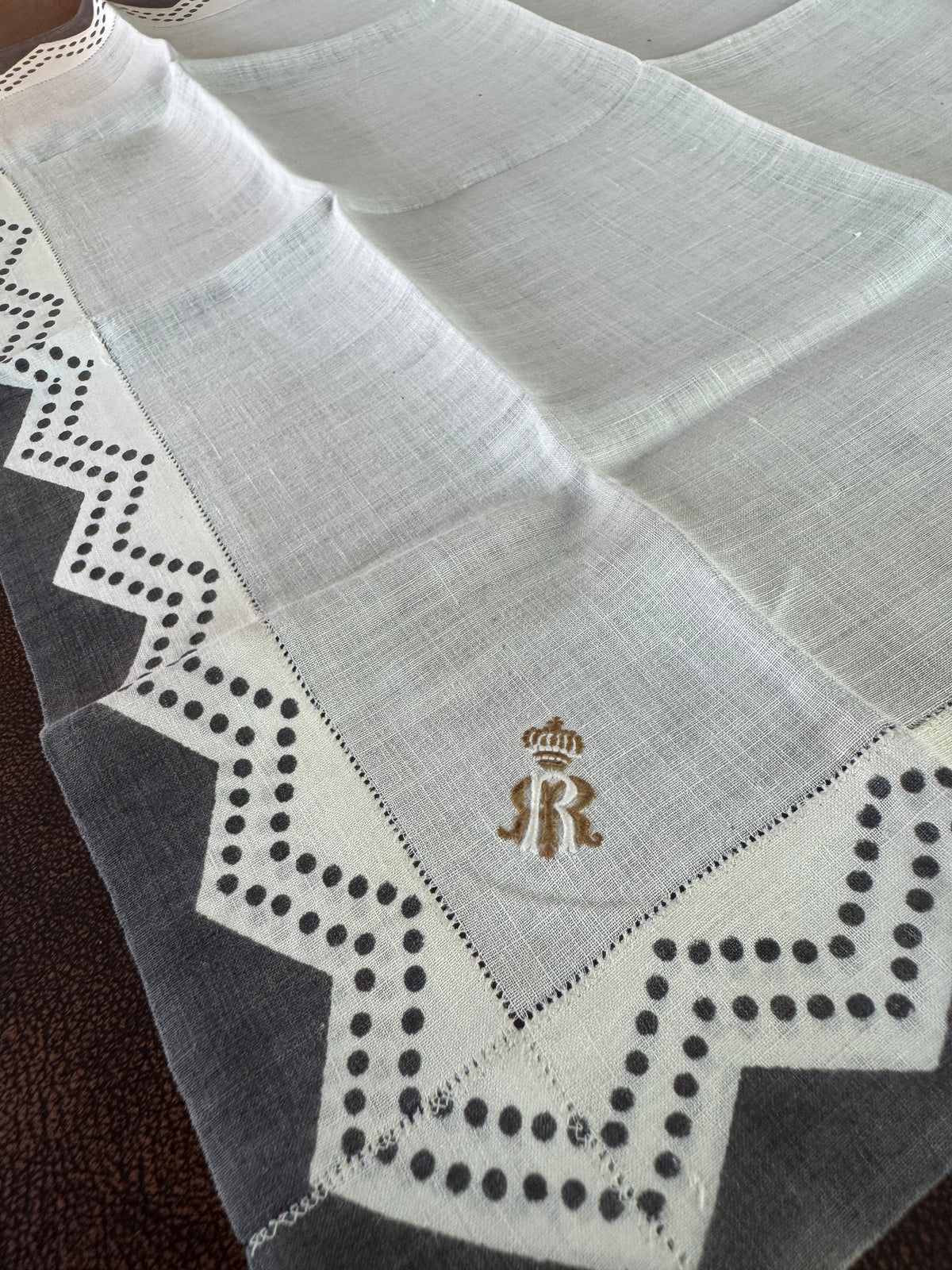 ROYAL Antique Mourning Handkerchief Collection, 19 Pieces with Württemberg Monograms, c. 1900