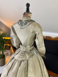 Antique Victorian Silk Gown, England, ca. 1868