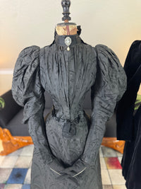 Victorian Silk Dress with Velvet Coat, ca. 1895 - Authentic American Antique Fashion