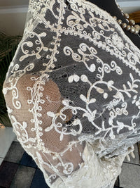 Edwardian White Embroidered Tulle Jacket, England, ca. 1906 – Decorative Overlay Garment