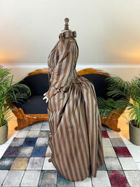 Antique Victorian Striped Day Dress – American Silk Ensemble circa 1891