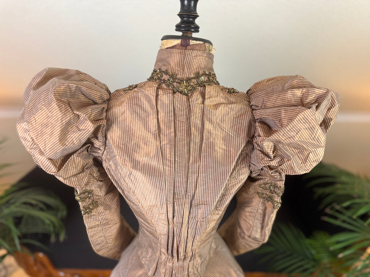 Antique Victorian Paper Silk Day Dress – England circa 1898