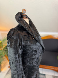 Edwardian ca. 1904 Long Black Faux Beaver‑Fur Coat – Victor Tailoring Co., Chicago
