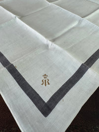 ROYAL Antique Mourning Handkerchief Collection, 19 Pieces with Württemberg Monograms, c. 1900