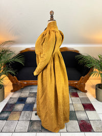 Antique Regency Gown in Gold Moiré Silk, ca. 1815-1820