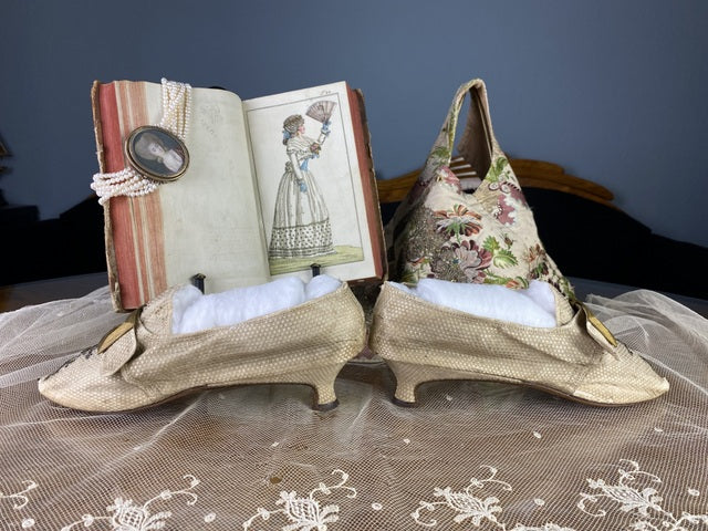 Embroidered Rococo Shoes, ca. 1790