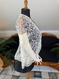 Edwardian White Embroidered Tulle Jacket, England, ca. 1906 – Decorative Overlay Garment