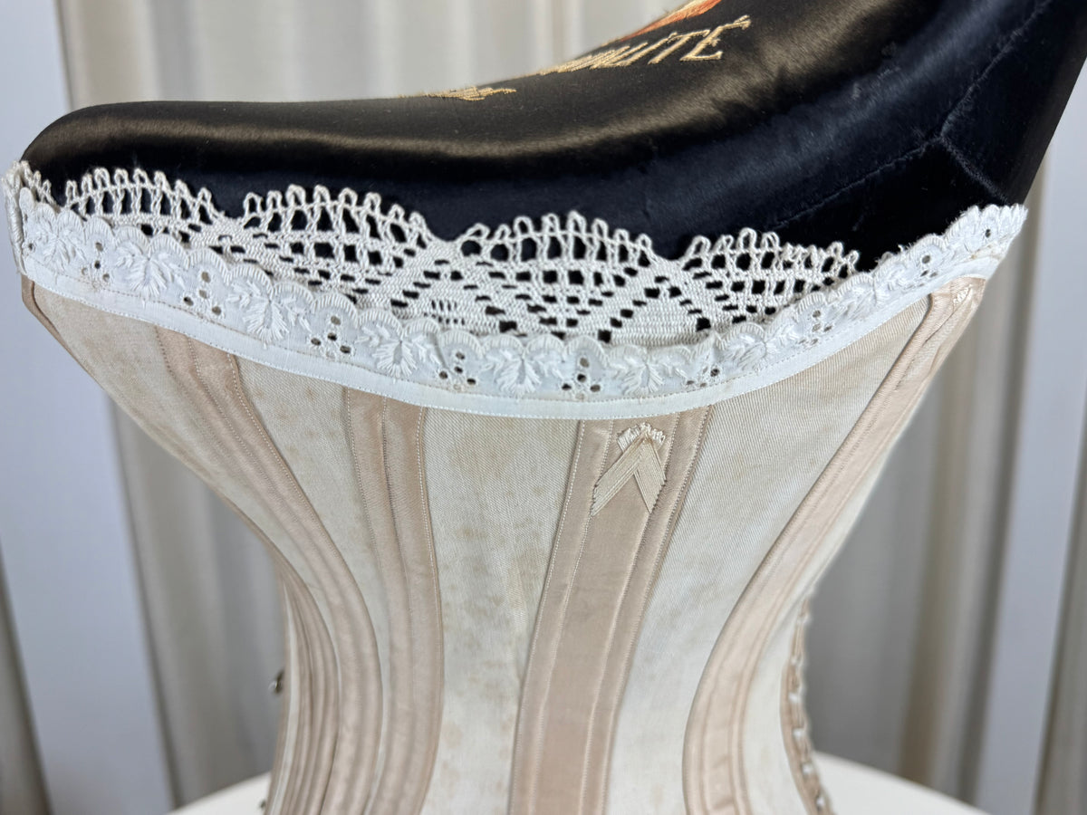 Extremely Rare CB Corset Display, ca. 1880 – Original Victorian Corset Under Glass Dome