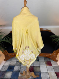 Regency Shawl with Prince of Wales’s Feathers Embroidery, ca. 1805