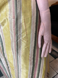 A Yellow, Green and Pink Striped Silk Taffeta Robe à l’Anglaise, ca. 1770
