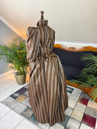 Antique Victorian Striped Day Dress – American Silk Ensemble circa 1891