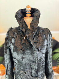 Edwardian ca. 1904 Long Black Faux Beaver‑Fur Coat – Victor Tailoring Co., Chicago