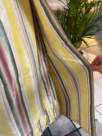 A Yellow, Green and Pink Striped Silk Taffeta Robe à l’Anglaise, ca. 1770
