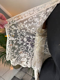 Edwardian White Embroidered Tulle Jacket, England, ca. 1906 – Decorative Overlay Garment