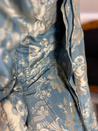 Robe à la Française in blue and cream silk damask – Authentic Eighteenth‑Century Gown, ca. 1770