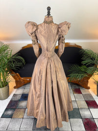 Antique Victorian Paper Silk Day Dress – England circa 1898