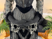 MARC WALTER Exceptional Evening Gown ca. 1904 – Parisian Couture Lace, Tulle & Velvet Masterpiece