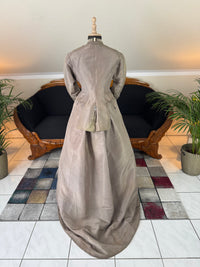RILEY Silk Day Dress with Swallowtail Bodice, Stamford, ca. 1867