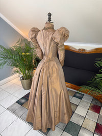 Antique Victorian Paper Silk Day Dress – England circa 1898
