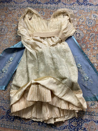 Chantilly & Sky Blue Satin Evening Dress, ca. 1914