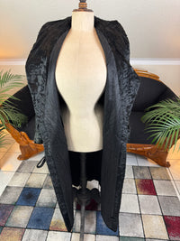 Edwardian ca. 1904 Long Black Faux Beaver‑Fur Coat – Victor Tailoring Co., Chicago