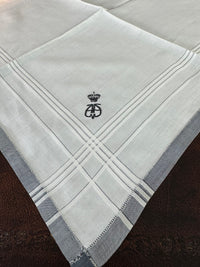ROYAL Antique Mourning Handkerchief Collection, 19 Pieces with Württemberg Monograms, c. 1900