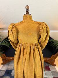 Antique Regency Gown in Gold Moiré Silk, ca. 1815-1820