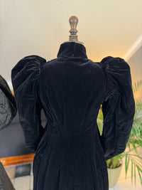 Victorian Silk Dress with Velvet Coat, ca. 1895 - Authentic American Antique Fashion